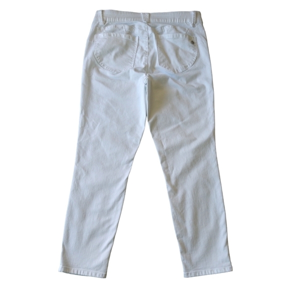 Democracy Absolution Optic White Ankle Skimmer Cropped Jeans Mid Rise Modern - Picture 3 of 9